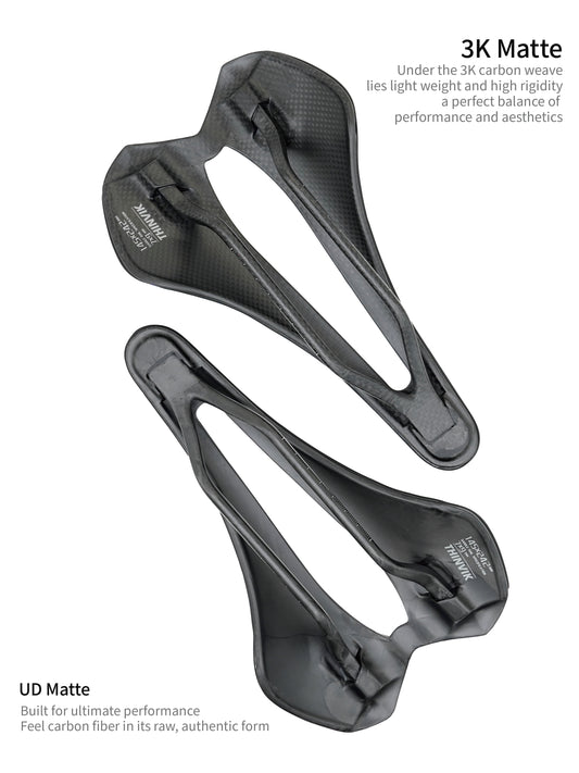 Thinvik Hawk Carbon Fiber Bike Saddle, T800 Full Carbon Base Bicycle Seat with VFP Vacuum Foam Technology,