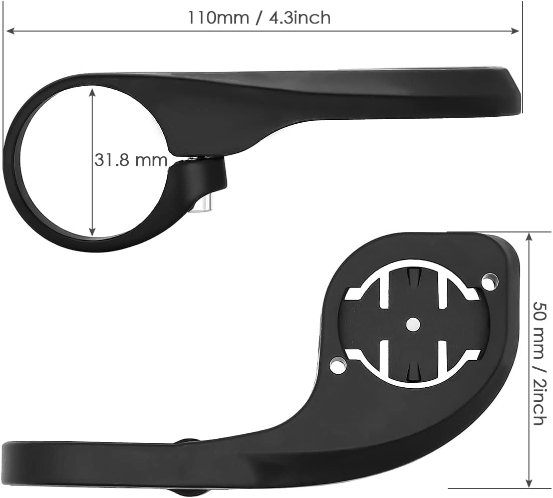 Thinvik Out Front Bike Computer Mount for Garmin Edge 830 820 810 800 530 520 Plus 520 510 500 200 130 25 GPS Compatible with 31.8mm 25.4mm Handlebar