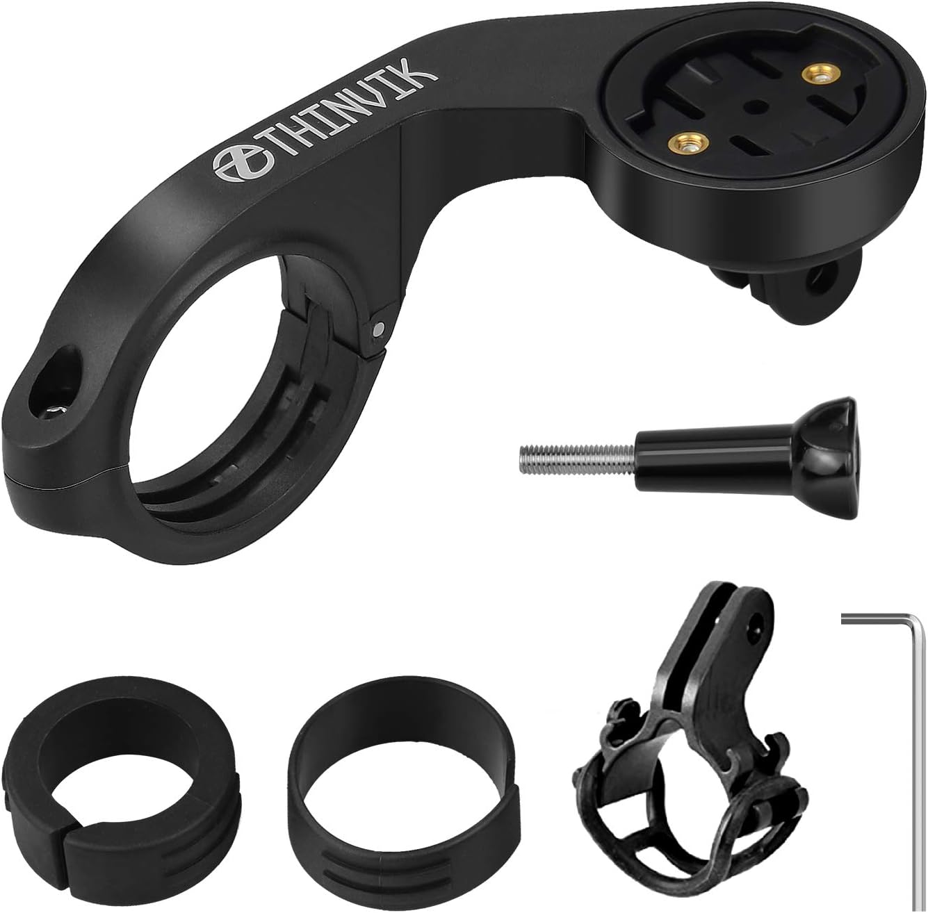 Thinvik Bike Computer Mount for Garmin Edge 1040 1030 840 830 540 530 130 Compatible with 25.4 31.8 35mm Handlebars Comes with Quick Release Gopro Mount Adapter and Light Holder