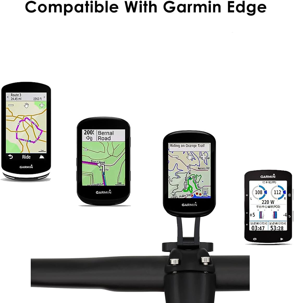 Thinvik Out-Front Extended Bike Computer Mount for Wahoo Garmin Bryton Series Combo Mount GPS Bike Computer