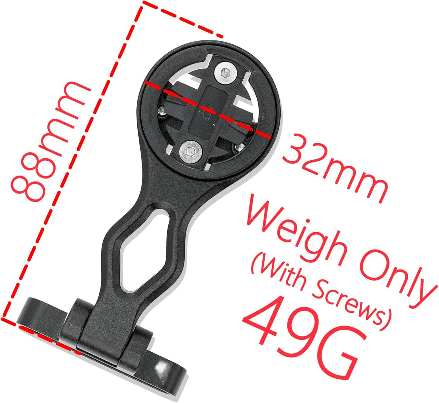 Thinvik Out-Front Extended Bike Computer Mount for Wahoo - Adjustable Angle Combo Mount for Elemnt Mini, Bolt, Roam GPS Bike Computer - CNC Aluminum Alloy