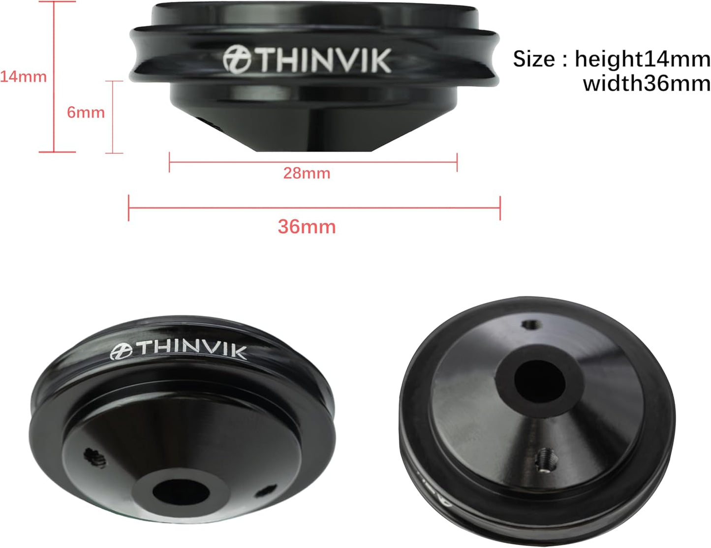 Thinvik Bicycle Stem Headset Top Cap Mount for Garmin Edge 1040 1030 840 830 540 530 130 GPS Bike Computer - Aluminum Alloy