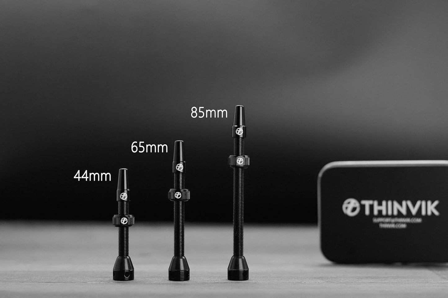 Thinvik Presta Tubeless Valve Stem 44/48/65/85/110mm,Super Light Alloy Presta Tubeless Valve Stem Kit for Tubeless Tires-2 Tubeless Valve Stem (with Aluminum Alloy Valve Cap) + Valve Core Removal Tool