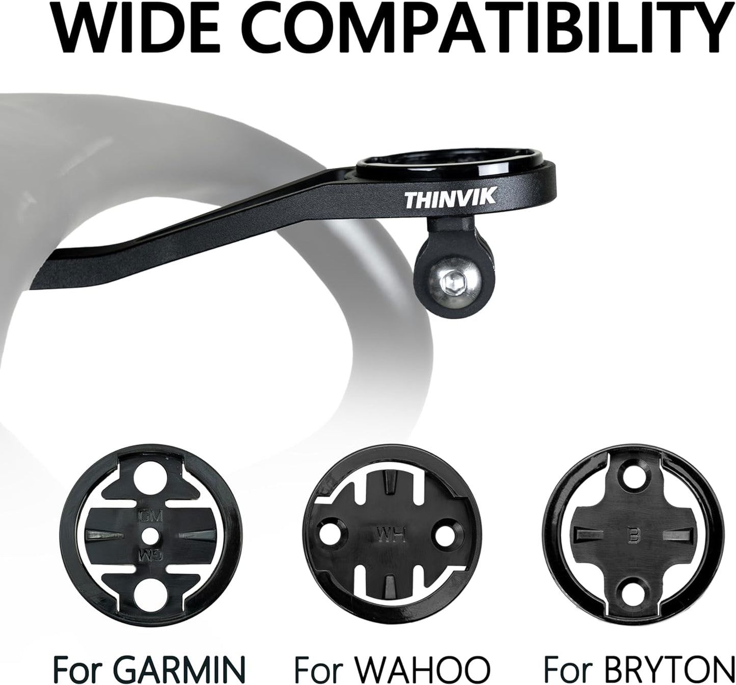Thinvik Integrated Handlebar Bike Computer Adjustable Combo Mount for Wahoo Garmin Bryton Series Bicycle Mount for Gopro Combo Camera and Headlight