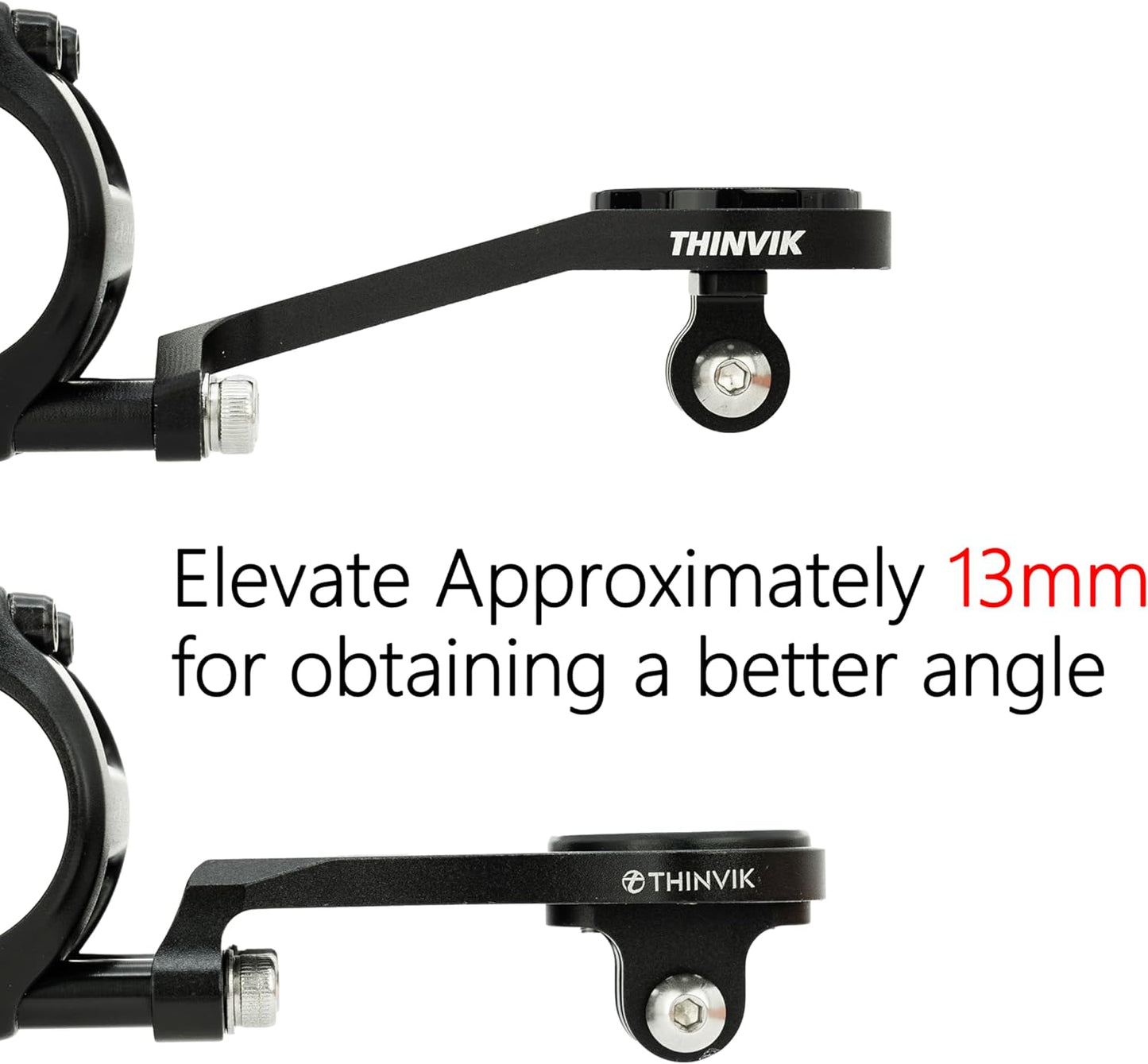 Thinvik Out-Front Extended Bike Computer Mount for Wahoo Garmin Bryton Series Combo Mount GPS Bike Computer