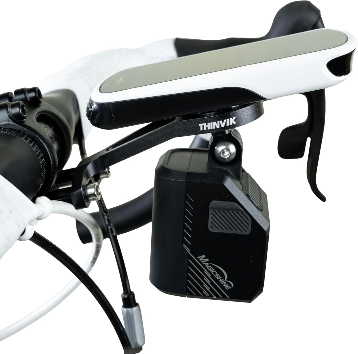 Thinvik Out-Front Extended Bike Computer Mount for Wahoo Garmin Bryton Series Combo Mount GPS Bike Computer