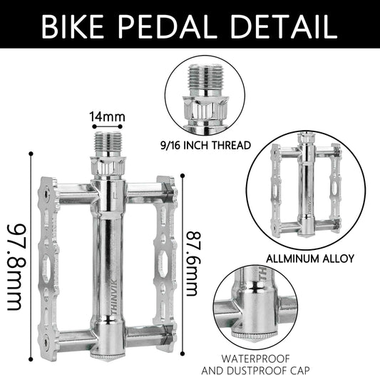 Bike Retro Silver Flat Pedals