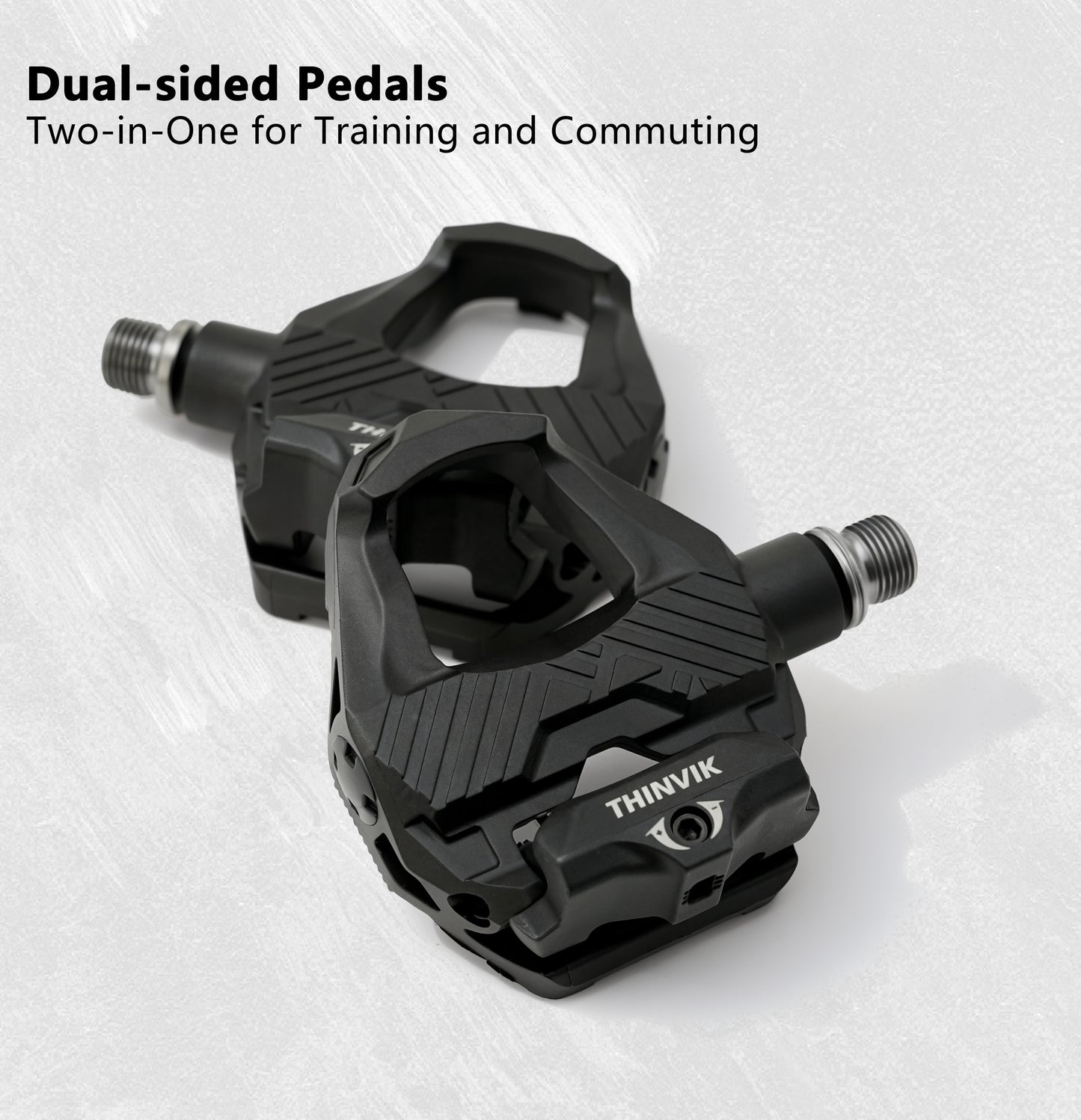 Thinvik Clipless Pedals for SPD-SL, Dual Sided Road Bike & Flat Platform Pedals