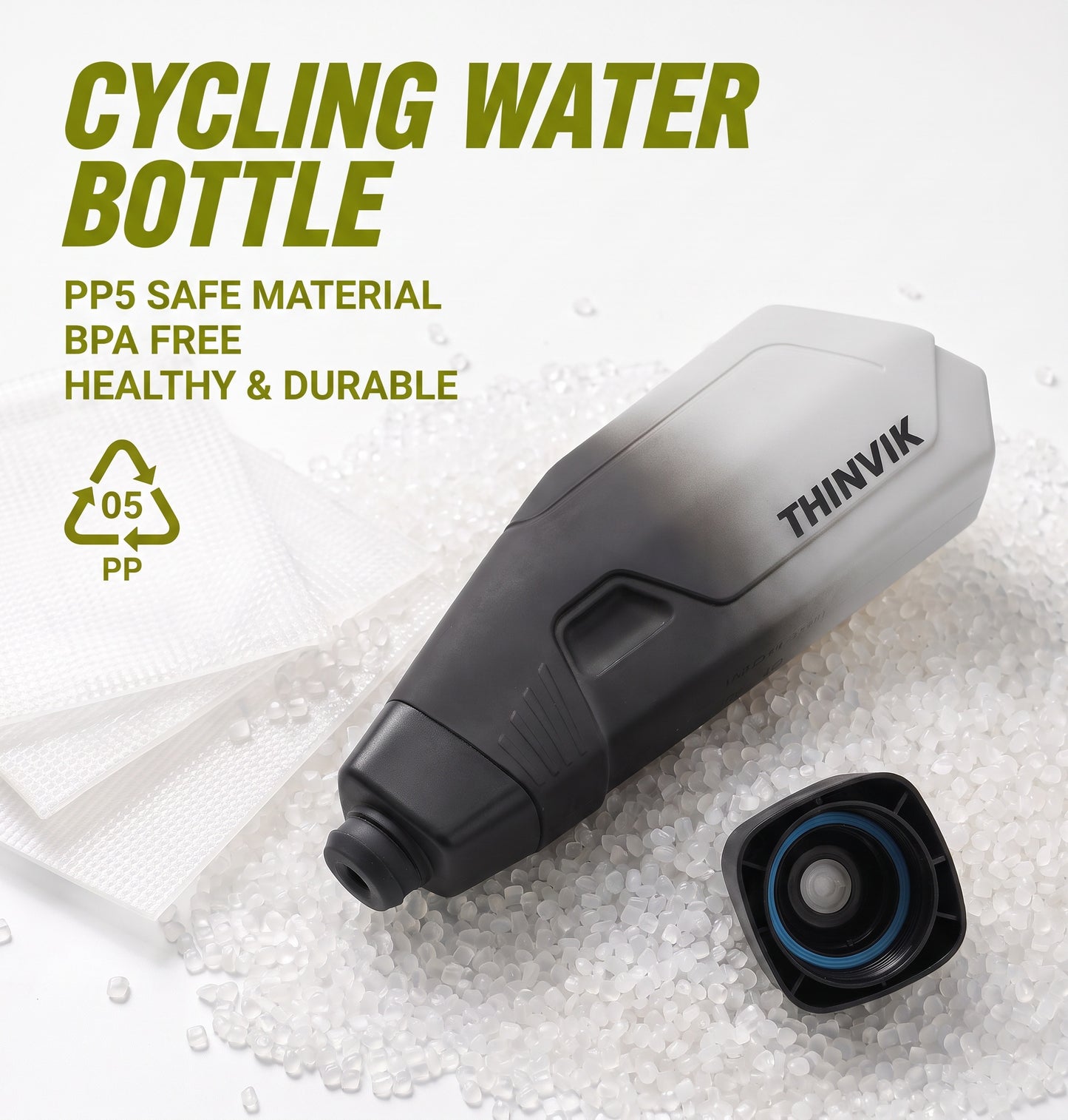 Bicycle Aerodynamic Water Bottle Set, 650ml Squeeze Water Bottle