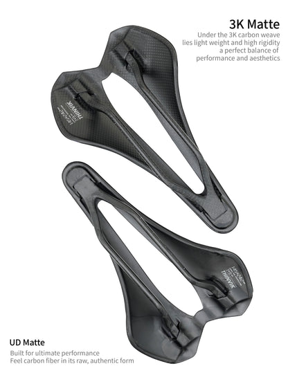 Thinvik Hawk Carbon Fiber Bike Saddle, T800 Full Carbon Base Bicycle Seat with VFP Vacuum Foam Technology,