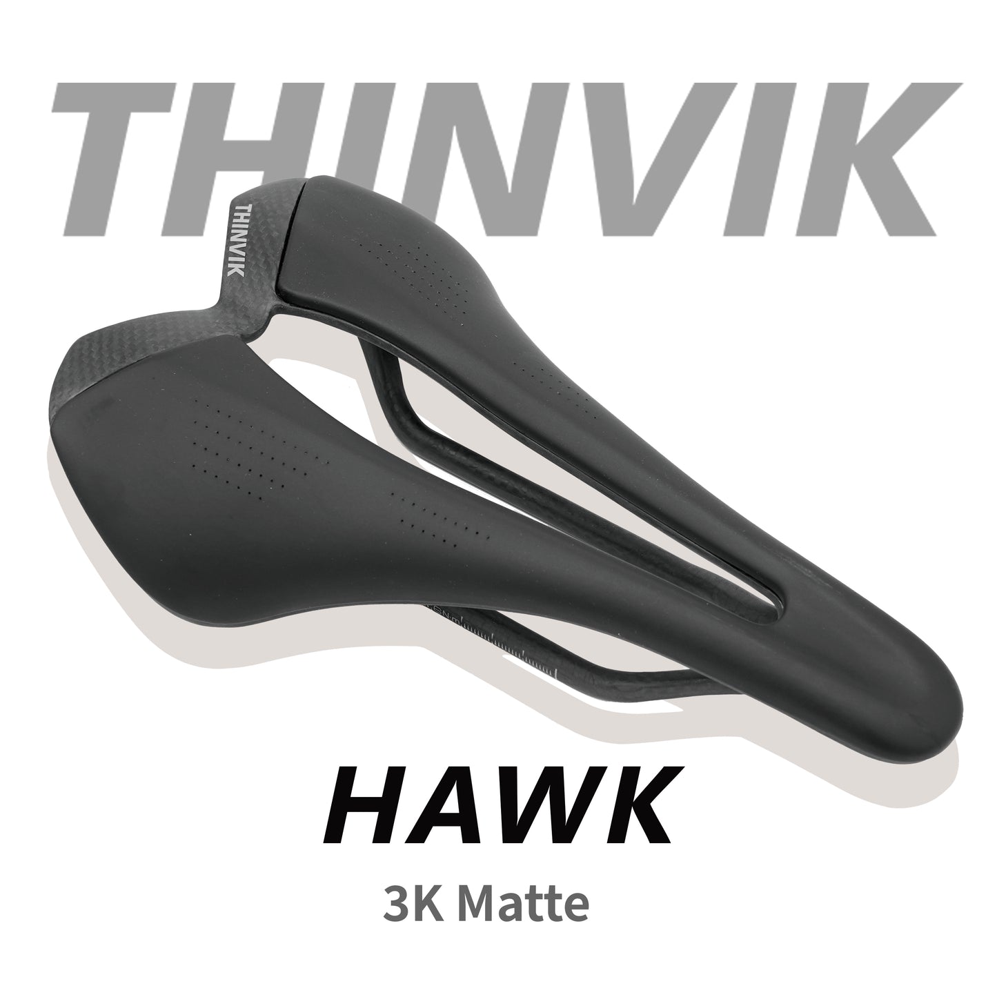 Thinvik Hawk Carbon Fiber Bike Saddle, T800 Full Carbon Base Bicycle Seat with VFP Vacuum Foam Technology,