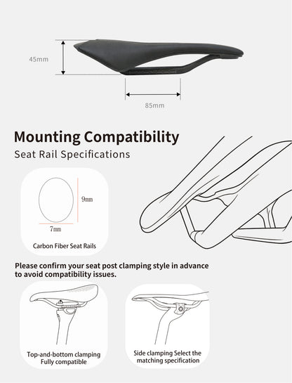 Thinvik Hawk Carbon Fiber Bike Saddle, T800 Full Carbon Base Bicycle Seat with VFP Vacuum Foam Technology,