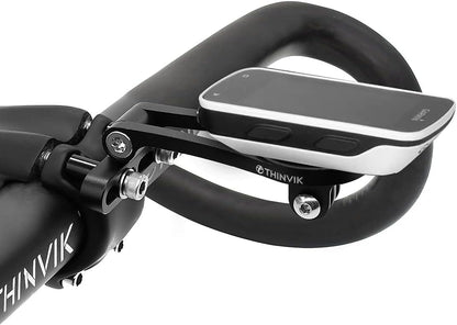 Thinvik Out-Front Extended Bike Computer Mount for Wahoo - Adjustable Angle Combo Mount for Elemnt Mini, Bolt, Roam GPS Bike Computer - CNC Aluminum Alloy