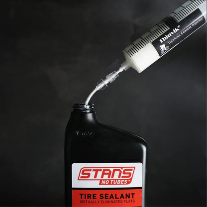 Thinvik 3.5オンス/100ML チューブレスシーラントインジェクター（Stans No Tubesシーラント用）バイクチューブレスシーラントシリンジ（Presta Schraderバルブコア取り外しツールおよびその他シーラント用） 