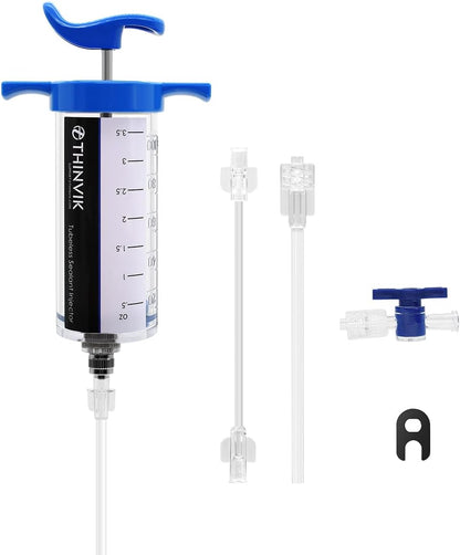 Thinvik 100ML/3.5オンス 自転車チューブレスシーラントインジェクター Stans No Tubesシーラント用、自転車チューブレスタイヤシーラントシリンジ Presta Schraderバルブコア用