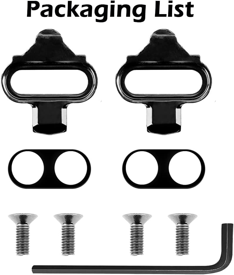 Pedals and Cleats for SPD Spin Bike Moutain Bike, Compatible with Shimano SPD System for 9/16'' Indoor/Fitness/Exercise/Peloton Bicycle/MTB