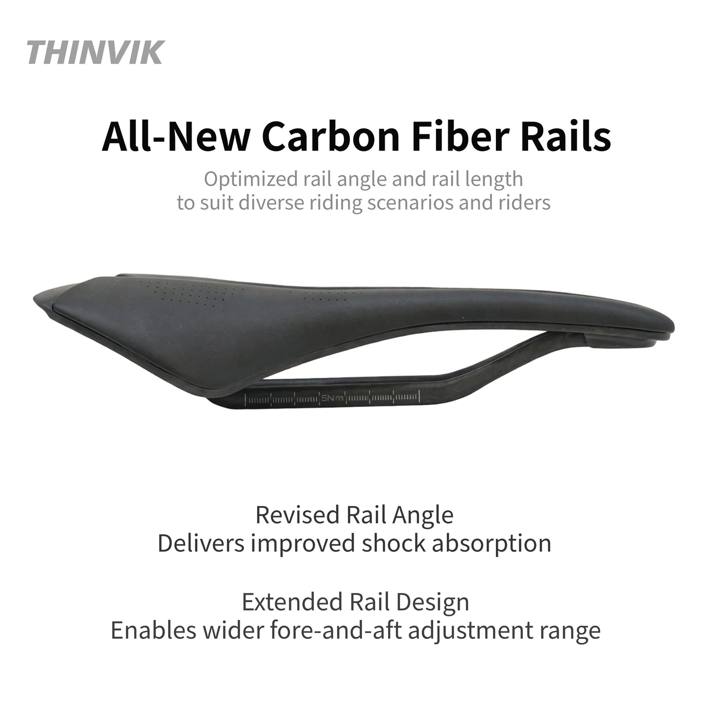 Thinvik Hawk Carbon Fiber Bike Saddle, T800 Full Carbon Base Bicycle Seat with VFP Vacuum Foam Technology,