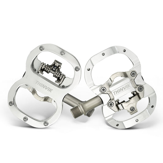 THINVIK Dual Sided SPD Clipless & Flat Pedals