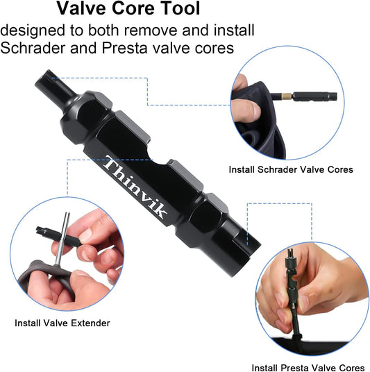 Thinvik 3.5 oz/100ML Tubeless Sealant Injector for Stans No Tubes sealant.BikeTubeless Sealant Syringe for Presta Schrader Valve Core Removal Tool and Other sealants
