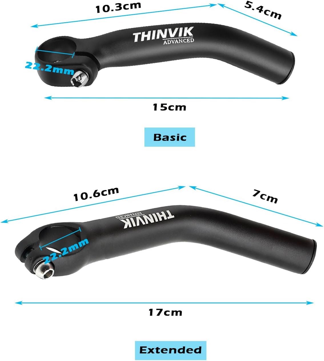 Thinvik Bike Bar Ends, Aluminium Alloy MTB Bicycle Bar Ends