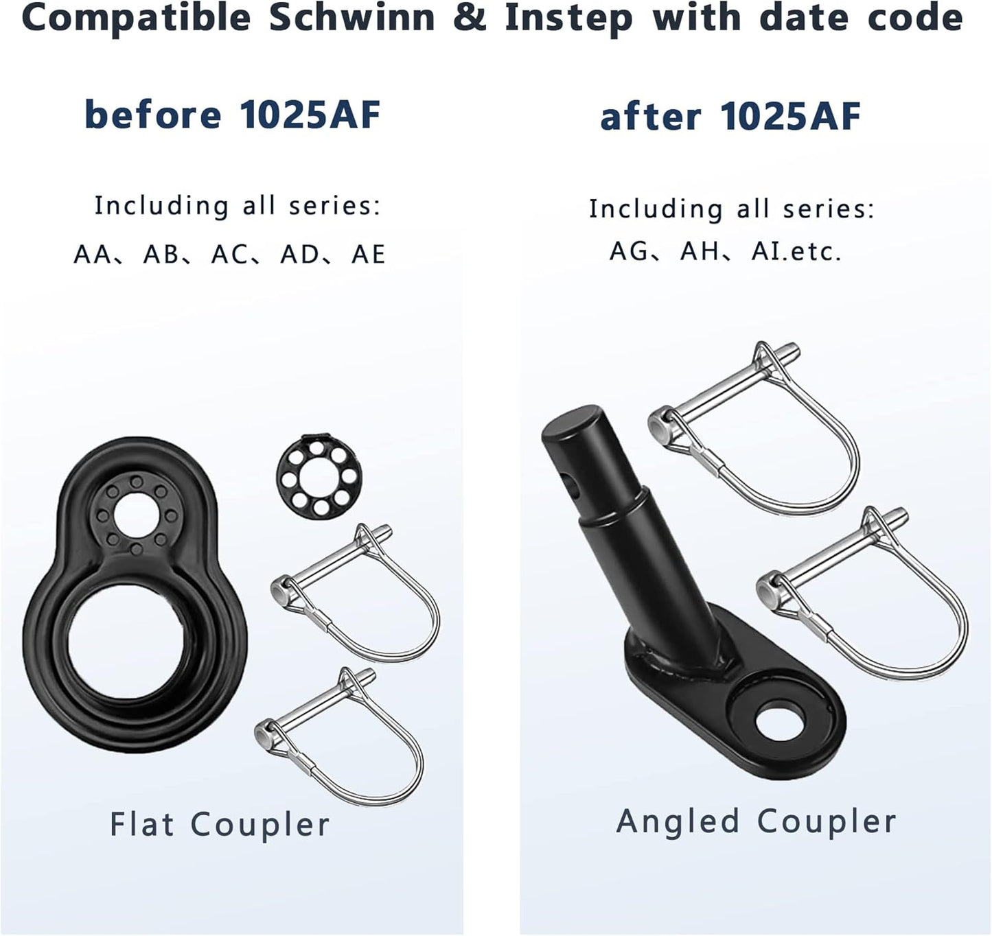 Thinvik Coupler Hitch Attachments for Instep & Schwinn Bike Trailers, Flat,