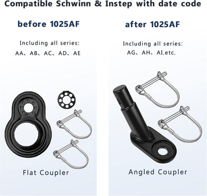 Thinvik Coupler Hitch Attachments for Instep & Schwinn Bike Trailers, Flat,