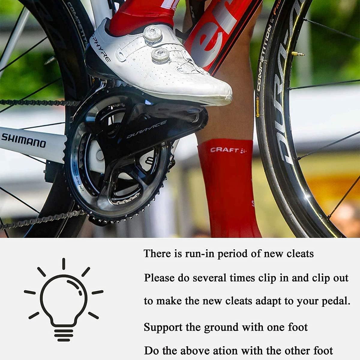 Thinvik Road Bike Cleats for Shimano SPD-SL Locking Cycling Pedals Cleat for Shimano SH10 SH11 SH12 System Shoes