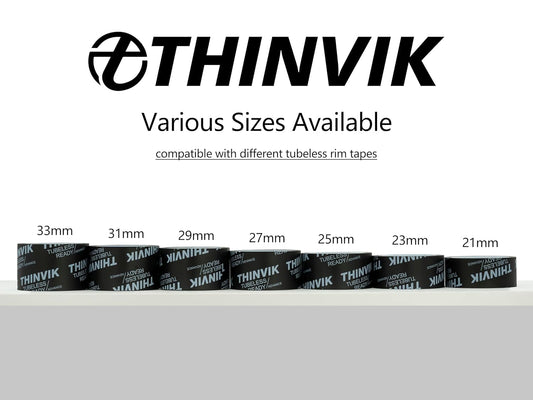 Thinvik Upgraded Tubeless Bike Wheel Rim Tape Width 21/23/25/27/29/31/33/35 mm x Length 5.5m/18.04ft Roll Anti Puncture for Mountain&Road Bike Wheel Carbon set-23mm