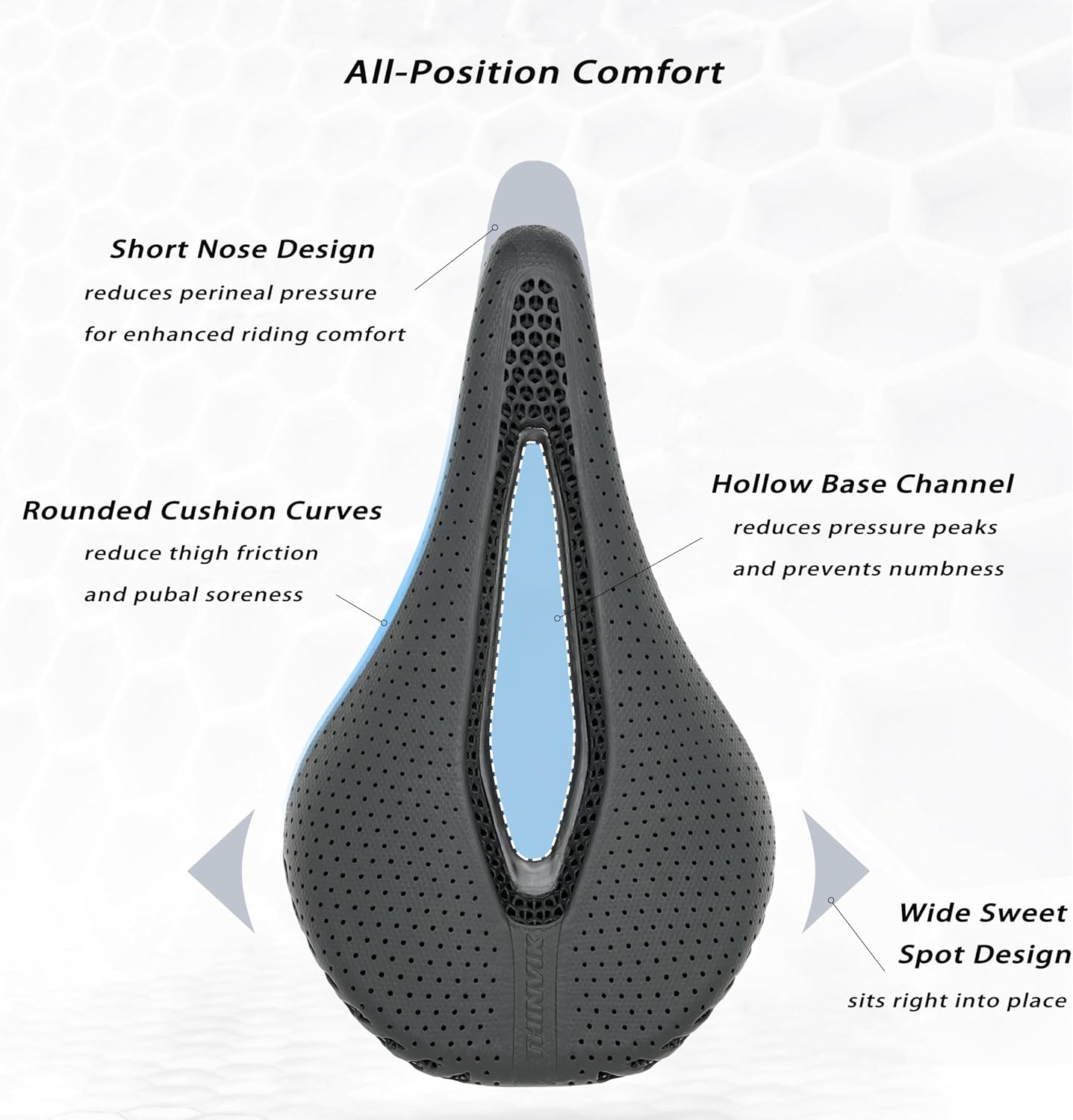 Thinvik 3D Printed Carbon Fiber Bike Saddle,