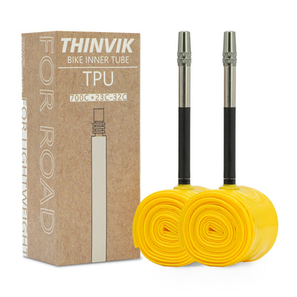 TPU Inner Tube Metal&Plastic Presta Valve Stem - 2 PCS (One Pair)