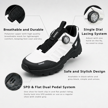 Thinvik Unisex Mountain Bike Shoes, SPD and Flat Pedal Dual Use