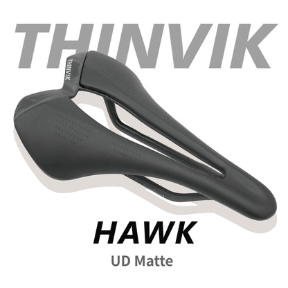 Thinvik Hawk Carbon Fiber Bike Saddle, T800 Full Carbon Base Bicycle Seat with VFP Vacuum Foam Technology,